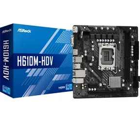 ASRock H610M-HDV / H610 / LGA 1700 / 2x DDR4 / PCIEx16 / 1x GLAN / microATX