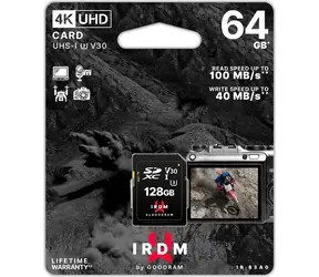 GOODRAM IRDM S3A0 SDXC 64GB / Class 10 / UHS I / U3 / V30 / R: až 100 MBps / W: až 40 MBps