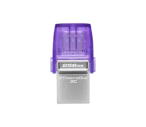 Kingston DataTraveler MicroDuo 3C Gen3 256 GB stříbrná / Flash Disk /USB 3.2 Gen 1 - (USB-A & C 3.0)