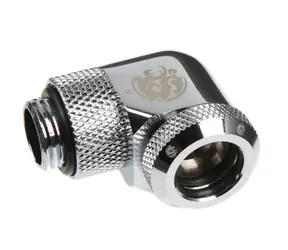 BitsPower Multi-Link otočný úhlový adaptér 90° G1/4 > 12mm hardtube stříbrná