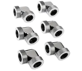 RAIJINTEK Pelias silver - D140906 6 ks stříbrná / pro 14mm HardTube / G1/4" / 90° úhel 