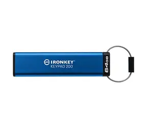 Kingston IronKey Keypad 200 64GB modrá / Flash Disk / USB 3.2 Gen 1 - (USB-A 3.0)