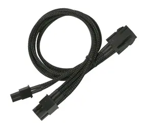 Nanoxia prodlužovací kabel 6-pin PCI-e - 8-pin PCI-e 30cm černá / 9-1-023 / Single Sleeve