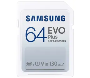 SAMSUNG EVO Plus SDXC 64GB / Class 10 / U1 / čtení až 130MBs / vhodné pro 4K 