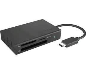 Icy Box IB-CR401-C3 černá / externí čtečka paměťových karet / 3 porty / USB-C