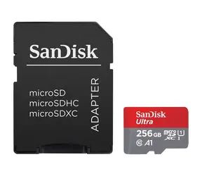SanDisk Ultra microSDXC 256GB + adaptér  / Class 10 / UHS-I / čtení: až 150MBs