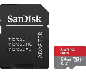 SanDisk Ultra microSDXC 64GB + adaptér / Class 10 / UHS-I / čtení: až 140MBs