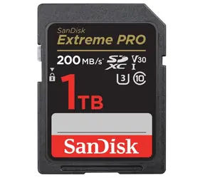 SanDisk Extreme PRO SDXC 1TB / Class 10 / rychlost přenosu 200 MB/s / vhodné pro 4K