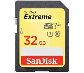 SanDisk Extreme SDHC 32GB / Class 10 / rychlost přenosu 100 MB/s / vhodné pro 4K