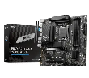 MSI PRO B760M-A WIFI DDR4 / B760 / LGA 1700 / 4x DDR4 / PCIEx16 / 1x 2.5GLAN / Wi-Fi / mATX