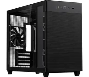 ASUS AP201 PRIME (průhledná bočnice) černá / M-ATX / 2xUSB-A + 1xUSB-C / 1x 120 mm / bez zdroje