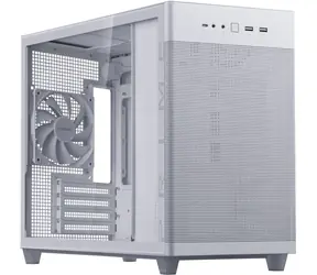 ASUS AP201 PRIME (průhledná bočnice) bílá / M-ATX / 2xUSB-A + 1xUSB-C / 1x 120 mm / bez zdroje