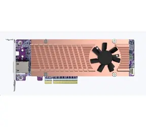 QNAP QM2-2P410G1T Rozšiřující karta PCIe pro NAS / 2 x sloty M.2 2280 / 1x RJ-45 / PCIe Gen4 x8