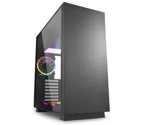 Sharkoon Pure Steel RGB černá / E-ATX / 2x USB 3.0 / 2x 3.5mm Jack / 4 x 120 mm (4xRGB)