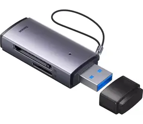 Baseus WKQX060013 Lite Series Čtečka paměťových karet šedá / SD/TF / USB-A