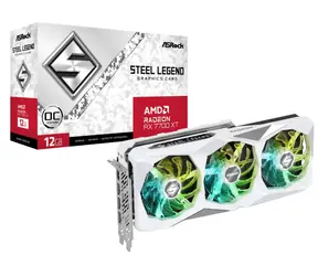 ASRock Radeon RX 7700 XT Steel Legend 12GB OC / 1900-2599 MHz / 12GB GDDR6 / 192-bit / 1x HDMI + 3x DP / (8+8) 