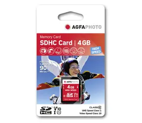 AgfaPhoto SDHC Card High Speed 4GB / R:90 MB/s / W:12 MB/s / Class 10