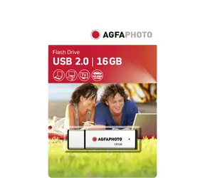 AgfaPhoto USB 2.0 16GB stříbrná / Flash Disk / USB-A 2.0 / R:15 MB/s / W:5 MB/s 