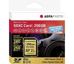 AgfaPhoto SDXC Professional 256GB / R:280 MB/s / W:250 MB/s / Class V90 