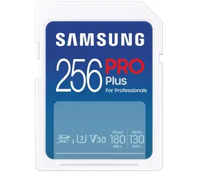 SAMSUNG SDXC PRO Plus 256GB / UHS-1 / Class 10 / U3 / Čtení: 180MBps / Zápis: 130MBps