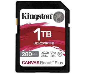 Kingston Canvas React Plus V60 SD 1TB / UHS-II / V60 / U3 / Class 10