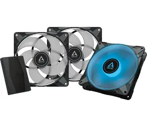 ARCTIC P14 PWM PST A-RGB + HUB černá 3ks / 140 mm / Fluid Dynamic Bearing / 0-1900 RPM / 68.9 CFM / 4-pin + 3-pin RGB