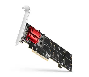 AXAGON PCEM2-ND, PCIe x8 řadič - 2x M.2 NVMe M-key slot, RAID, podpora desek bez bifurkace, vč. LP 