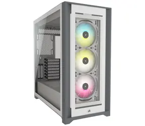 Corsair iCUE 5000X RGB bílá / E-ATX / 2x USB 3.2 / USB-C / 3x 120mm / bez zdroje / průhledná bočnice