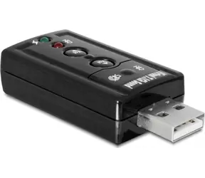 DeLock Externí zvuková karta USB 2.0 A - 2x 3.5mm jack černá