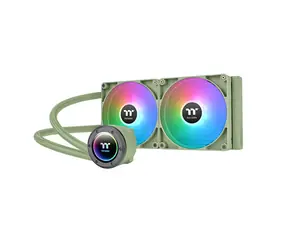 THERMALTAKE TH280 V2 ARGB zelená / AIO vodní chladič CPU / 2x 140 mm / 1800 RPM @ 34.7 dB / 84.32 CFM