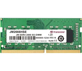 Transcend JetRam 32GB (1x32GB) 2666MHz / SODIMM / DDR4 / CL19 / 1.2V / 2Rx8