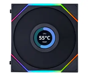 Lian Li UNI FAN 12TLLCD1B TL LCD Series ARGB 1 ks černá / 120 mm / 27 dB @ 1900 RPM / 4pin PWM + 3pin ARGB