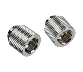 BitsPower Touchaqua adaptér přímý G1/4 palce vnější na G1/4 palce vnitřní 15 mm stříbrná / 2 ks