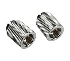 BitsPower Touchaqua adaptér přímý G1/4 palce vnější na G1/4 palce vnitřní 20 mm stříbrná / 2 ks