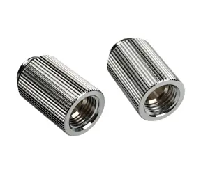 BitsPower Touchaqua adaptér přímý G1/4 palce vnější na G1/4 palce vnitřní 25mm stříbrná / 2 ks