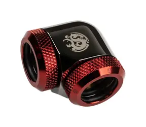 BitsPower Adaptér 90 stupňů 14mm AD hardtube na 14mm AD hardtube černo-červená