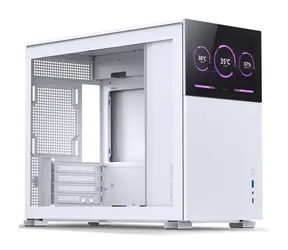 Jonsbo D31 Screen bílá / Micro-ATX / 1x USB-C 3.1 / 1x USB-A 3.0 / bez zdroje / průhledná bočnice / displej
