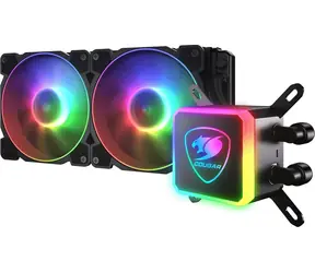 Cougar Aqua ARGB 280 černá / Komplet vodního chlazení / 2x 140mm / 500-1800 RPM / 40.56 dBA