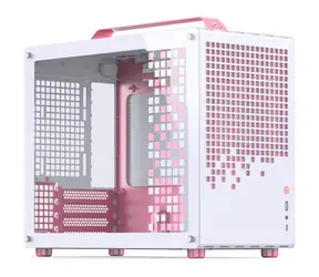 Jonsplus Z20 bílo-růžová / Micro-ATX / 1x USB-A 3.2 / 1x USB-C 3.2 / průhledná bočnice 