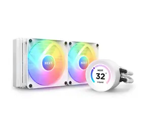 NZXT Kraken Elite 240 RGB bílá / 2x 120mm / Fluid Dynamic Bearing / 2400 RPM / 75.1 CFM / RGB / LCD / AMD + Intel