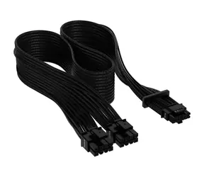 Corsair Premium Sleeved PCIe 5.0 12VHPWR PSU adapter cable černá / 50 cm