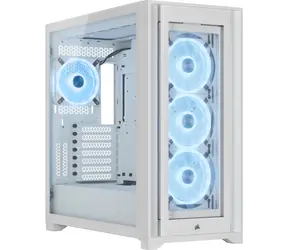 Corsair iCUE 5000X RGB QL Edition bílá / E-ATX / 2x USB-A 3.2 / 1x USB-C 3.2 / 4x 120mm RGB / bez zdroje