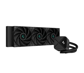 DEEPCOOL LS720 Zero Dark / 3x 120mm / Fluid Dynamic Bearing / 32.9 dB @ 2250 RPM / 85.85 CFM / AMD + Intel