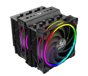 AKASA Soho H7 RGB černá / 2x 120mm / Hydro Dynamic Bearing / 31.8 dB @ 2000 RPM / 52.91 CFM / AMD + Intel
