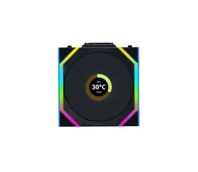 Lian Li UNI FAN SL Wireless LCD Černý / ARGB  / Obrácená čepel / 120mm / 1900rpm / 31dBA / 51.4 CFM / 4 pin