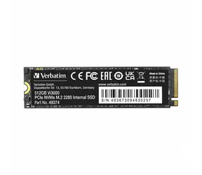 Verbatim Vi3000 512GB / M.2 2280 / R: 3000MBs / W:2000MBs / IOPS R: 150K W:100K / MTBF 1mh / 3y