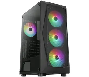 Aerocool Falcon V2 ARGB černá / ATX / 2x USB-A 3.0 / 1x USB-A 2.0 / 4x 120mm / bez zdroje / průhledná bočnice 