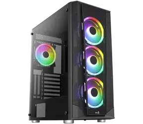 Aerocool Prism FRGB černá / ATX / 2x USB-A 3.0 / 1x USB-A 2.0 / 4x 120mm / bez zdroje / průhledná bočnice 