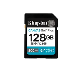 Kingston Canvas Go Plus SDXC 128GB / UHS-I V30 / U3 / Class 10 / čtení: až 200MBs / zápis: až 160 MBs