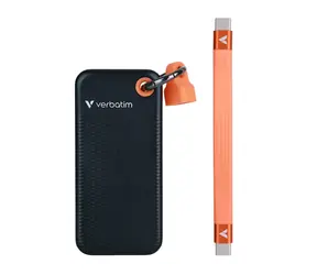 Verbatim Pocket SSD Externí disk 2TB černo-oranžová / USB-C 3.2 Gen 2 / R: 1000MBs / W: 1000MBs 